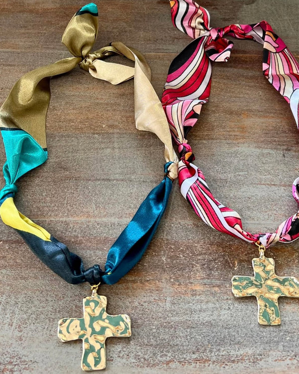 Scarf Necklaces w/Pendant