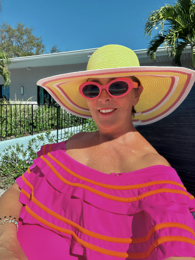 Pink Soaking Up The Sun 2 Pc Ruffle Swim Suit