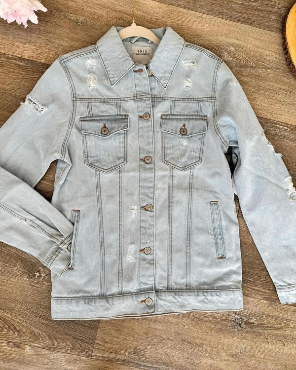 Light Blue Wash  Denim Blue Jean Jacket