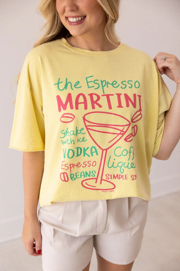 Plus Size Espresso Martini Graphic Short Sleeve Tshirt Top