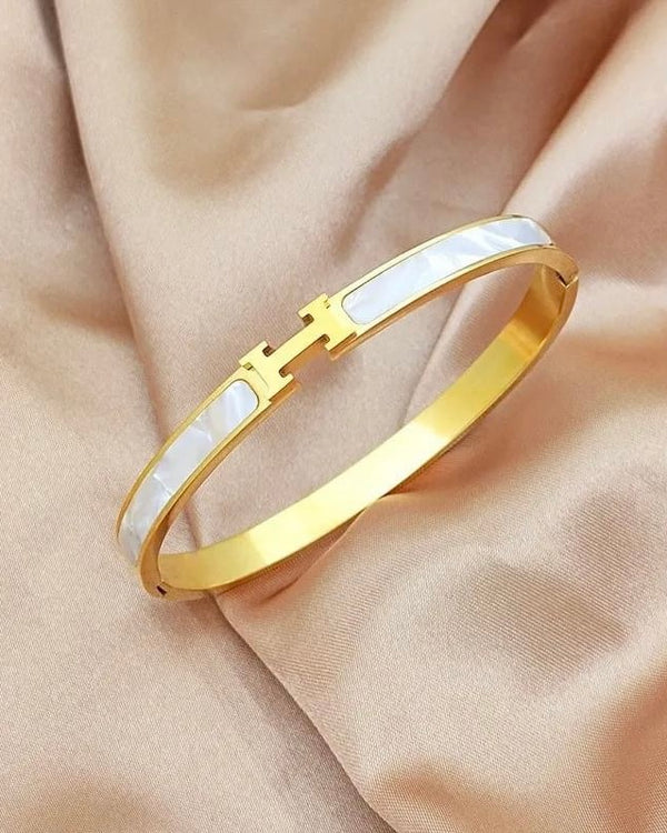 Gold, Rose Gold or Silver Tone Honey Bangle Bracelet