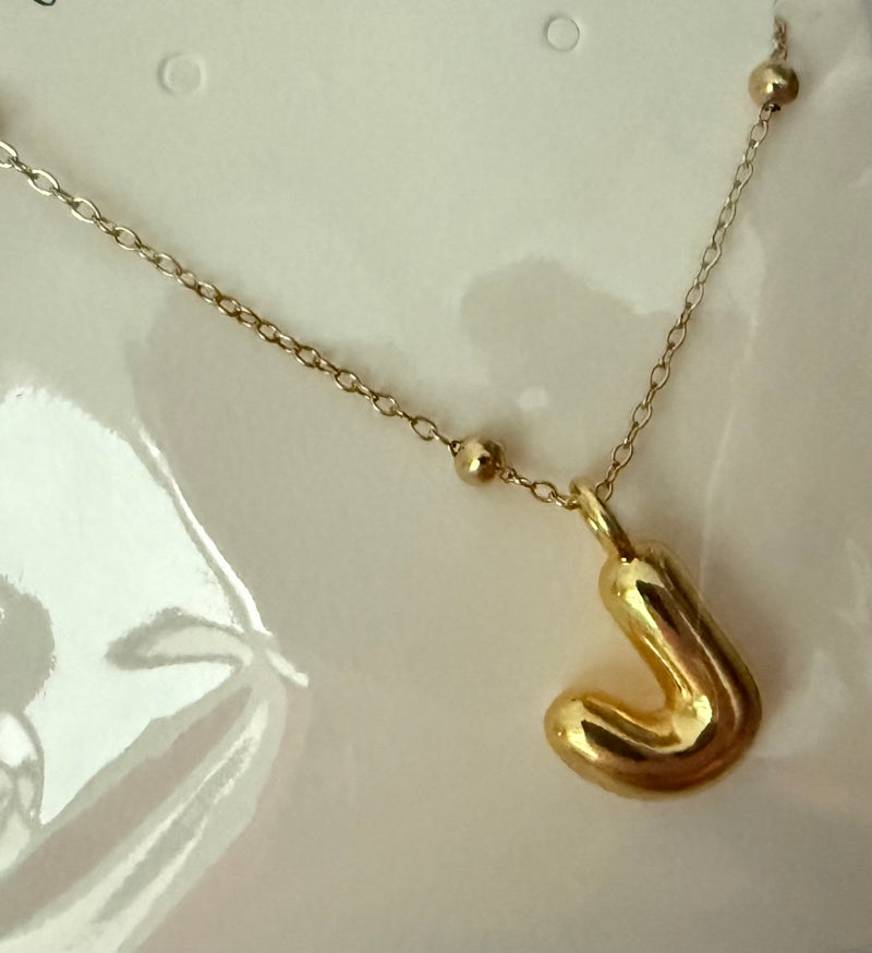Gold Plated Bubble Initial Necklace
