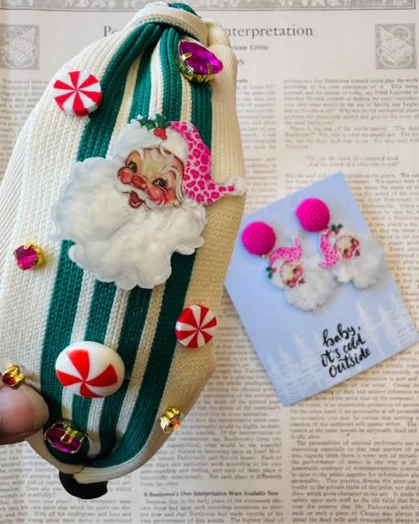 Christmas Jeweled Fabric Festive Headbands