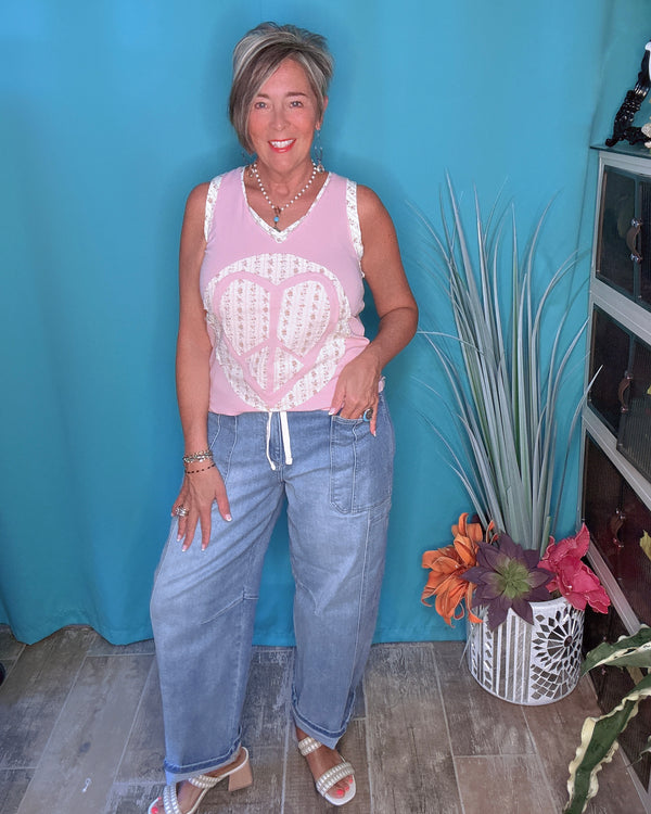 Risen High Rise Crop Wide Barrel Cargo Pocket Denim Jean Pants