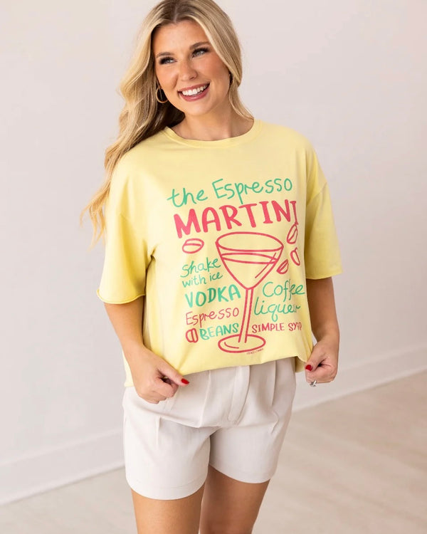 Plus Size Espresso Martini Graphic Short Sleeve Tshirt Top