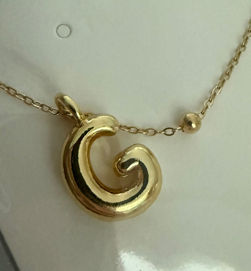 Gold Plated Bubble Initial Necklace