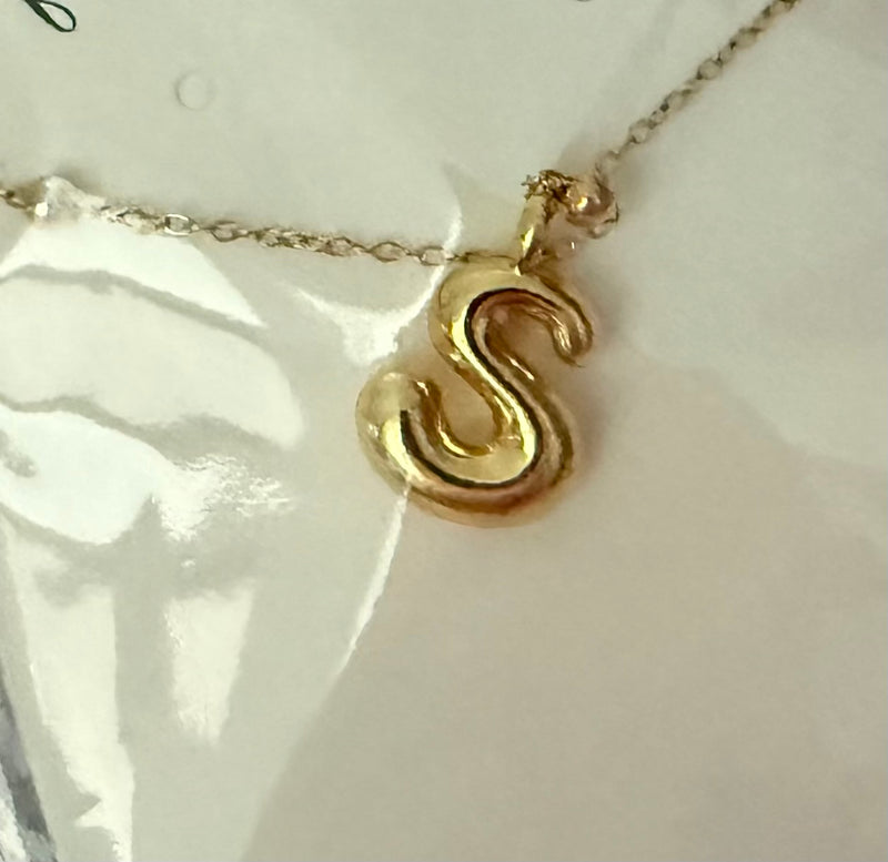 Gold Plated Bubble Initial Necklace