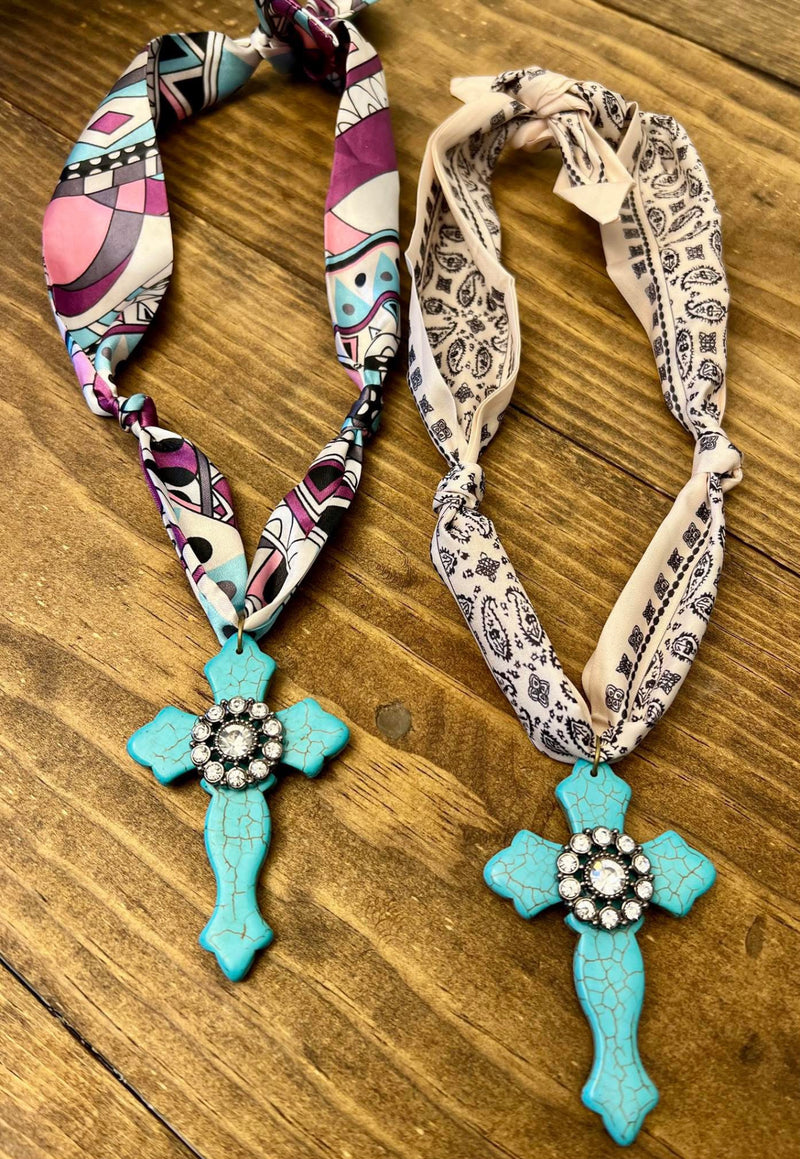 Scarf Necklaces w/Pendant
