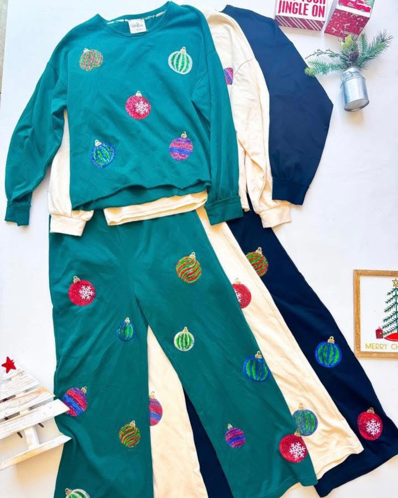 Cmas Christmas Terry Pant and Sweatshirt 2 Piece Sets