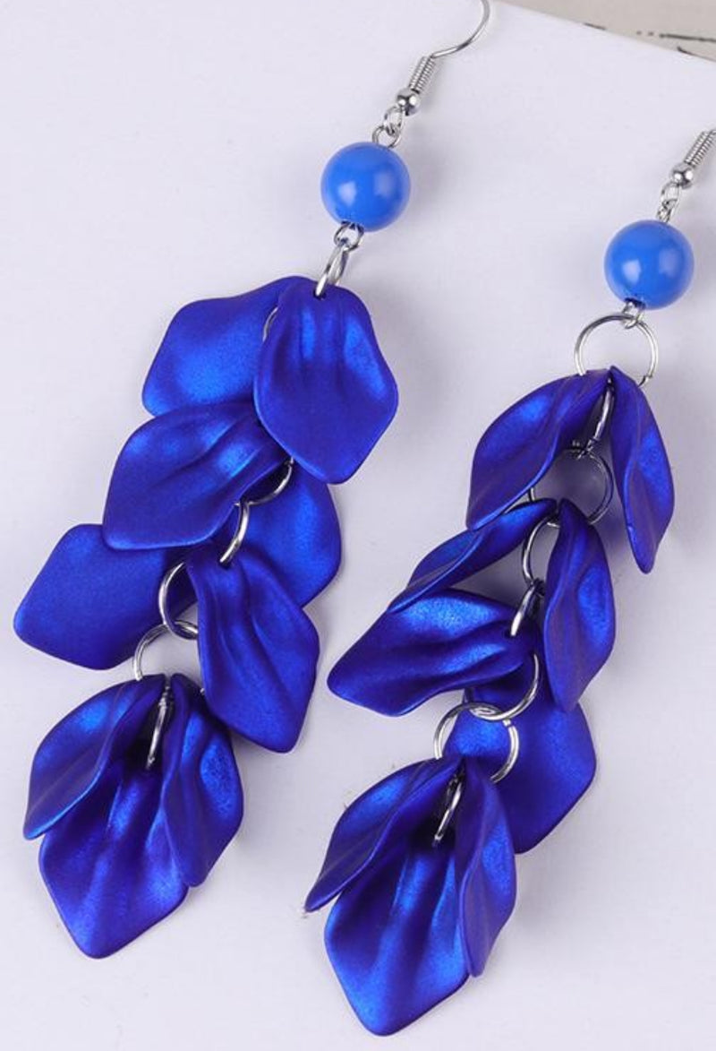 Multi Cluster Petal Dangle Earrings