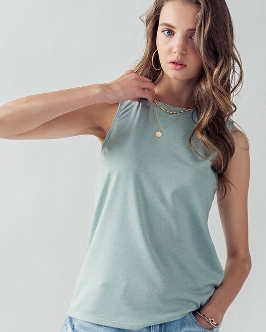 Terra Cotta Spice Rust or Mint Sage Green Sleeveless Tank Top