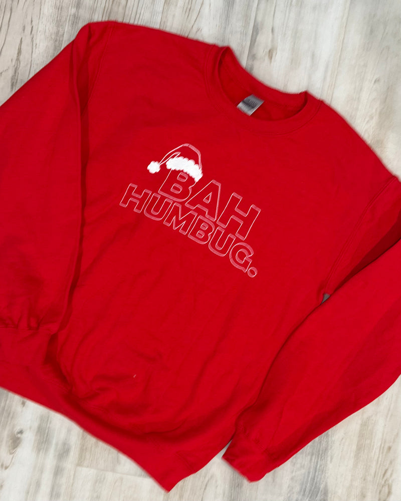 Red "Ba Humbug" Christmas Holiday Long Sleeve Sweatshirt