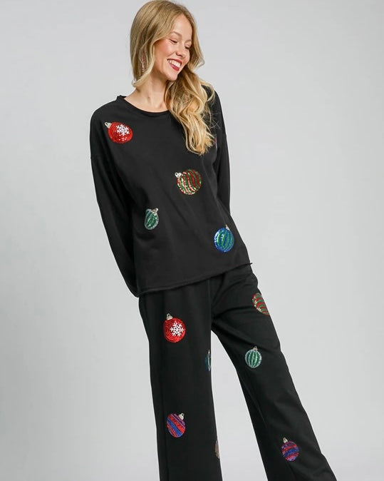 Cmas Christmas Terry Pant and Sweatshirt 2 Piece Sets