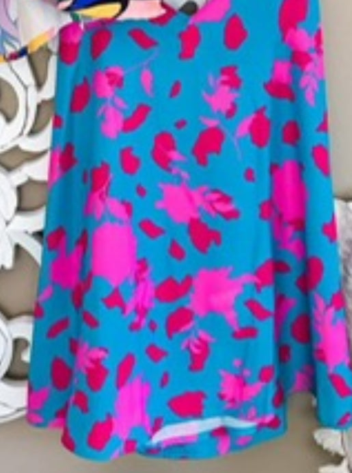 Turquoise & Pink Leopard Cami Tank Top