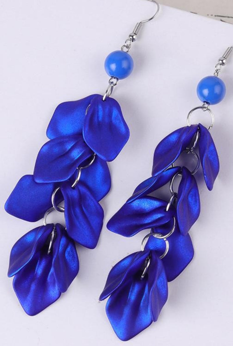 Multi Cluster Petal Dangle Earrings