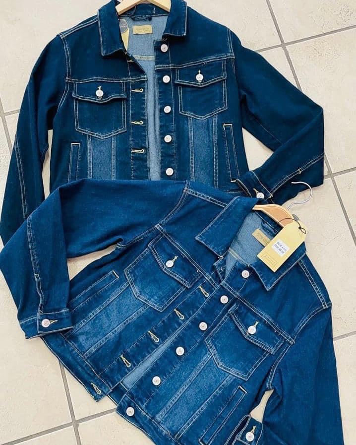 Blue Wash Denim Long Sleeve Front Pocket Jacket