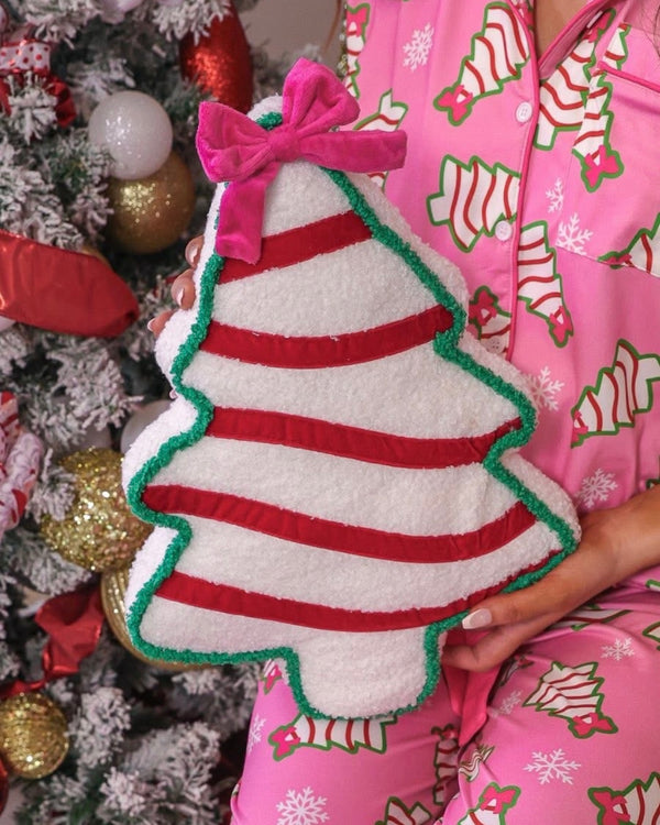 Pink Christmas Bow Treat 2 pc Ruffle Pant Pajama Set