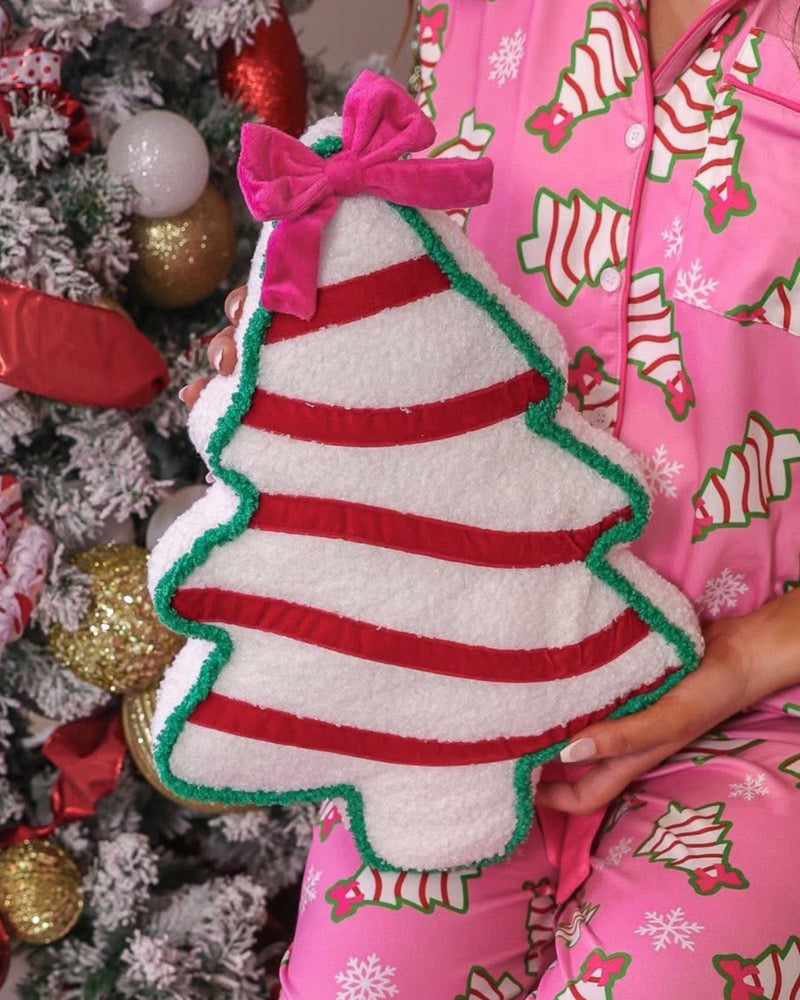 Pink Christmas Bow Treat 2 pc Ruffle Pant Pajama Set