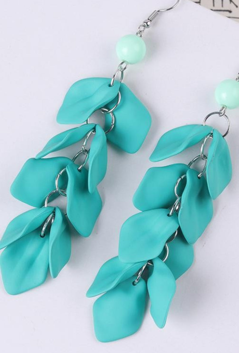 Multi Cluster Petal Dangle Earrings