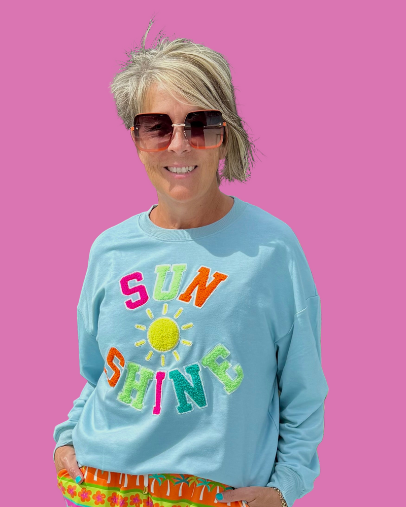 Sun Shine Blue Long Sleeve Lightweight Sweatshirt