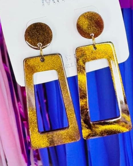 Acrylic Dangle Rectangle Shape Earrings