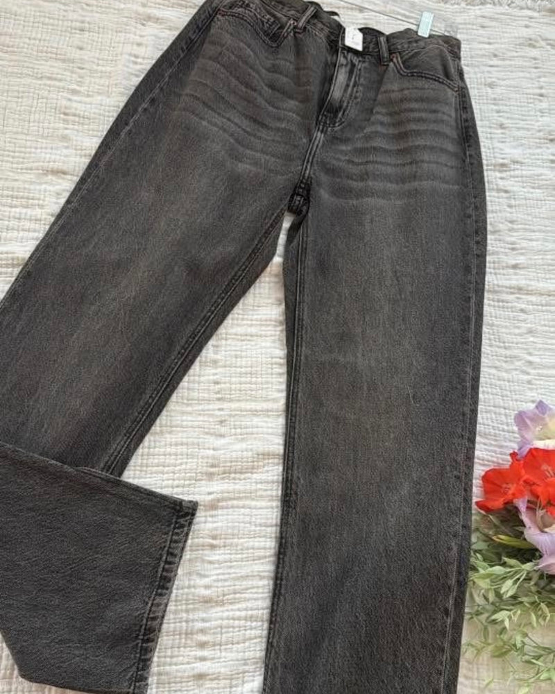Cello Black Straight Leg High Waist Denim Jean Pant