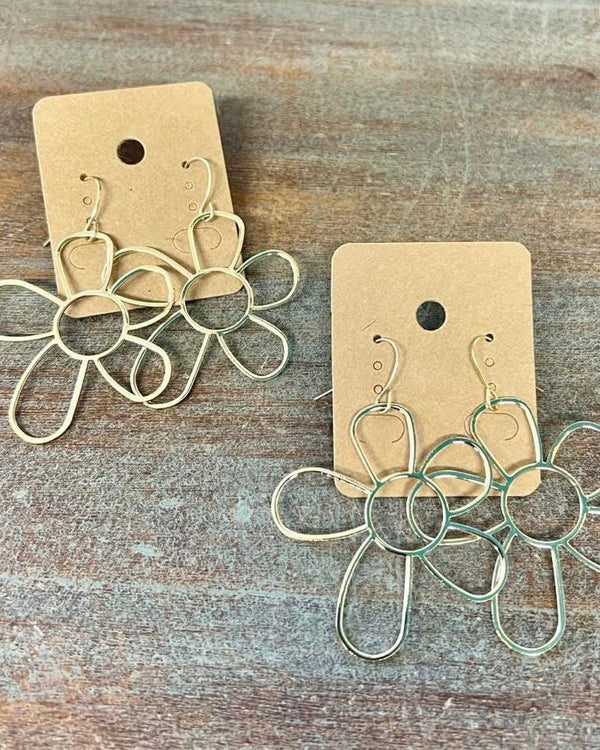 Gold Flower Cut Out Earrings