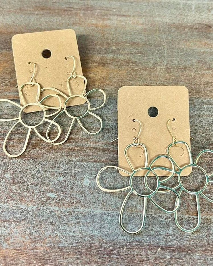 Gold Flower Cut Out Earrings