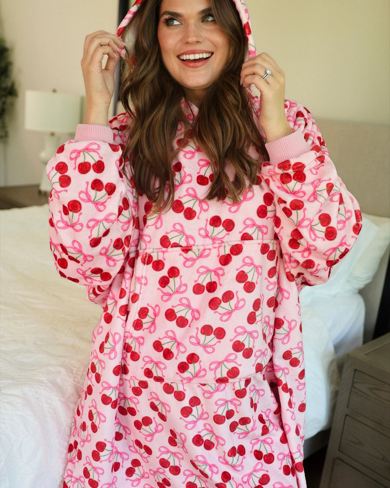 Cozy Blanket Hoodie - Cherry Bomb or Leopard