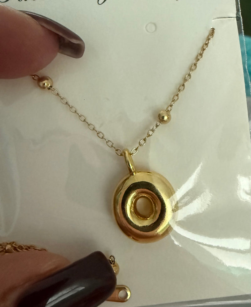 Gold Plated Bubble Initial Necklace