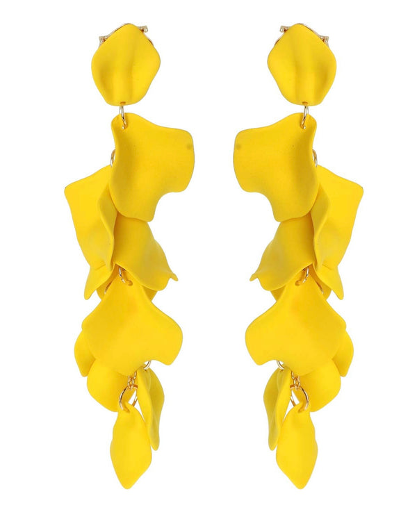 Multi Cluster Petal Dangle Earrings