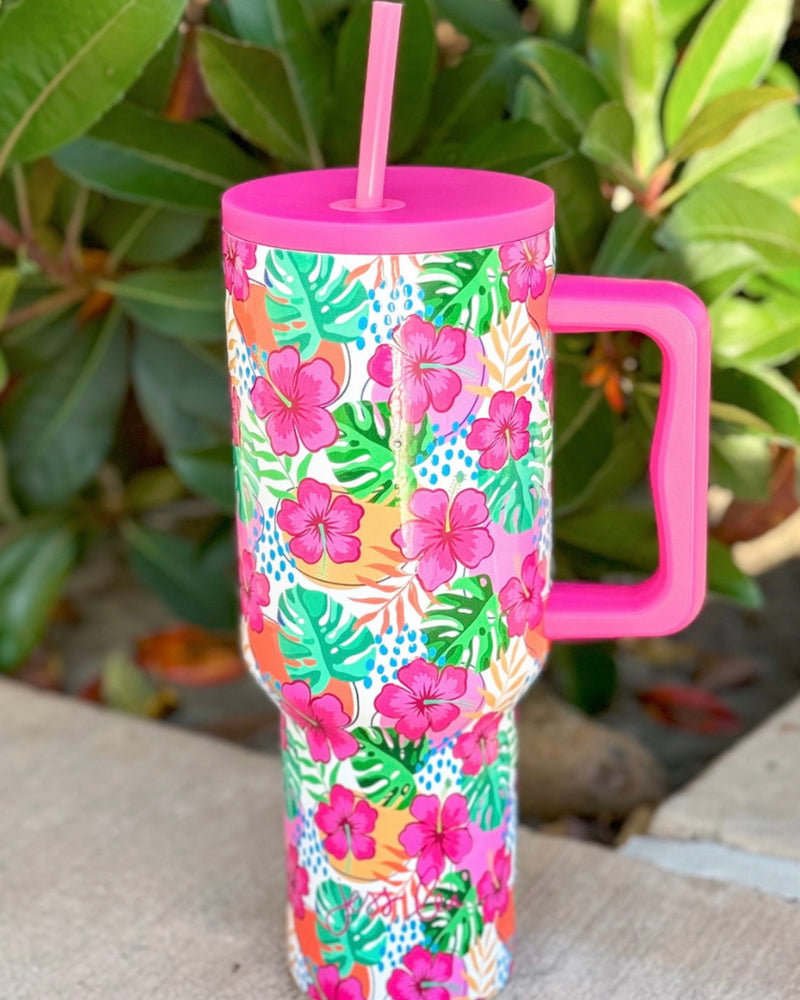 Stainless Screw On Lid Tumblers with Reusable Straws