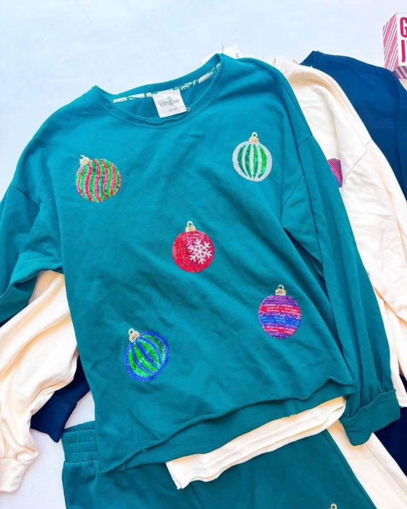 Cmas Christmas Terry Pant and Sweatshirt 2 Piece Sets