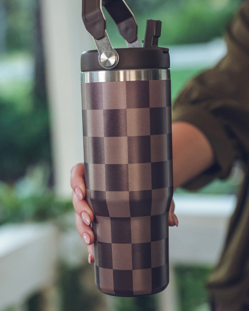 Stainless Screw On Lid Tumblers with Reusable Straws