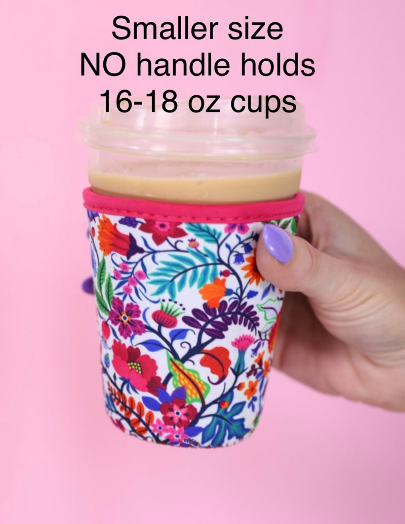 Tropical, Leopard or RWB Bow Drink Sleeve Ice Coffee Koozie