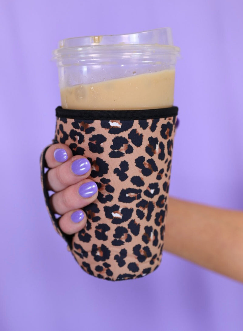 Tropical, Leopard or RWB Bow Drink Sleeve Ice Coffee Koozie