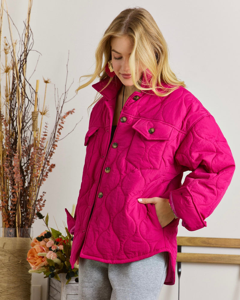 Pink Lightweight Puffer Front Pocket Jacket