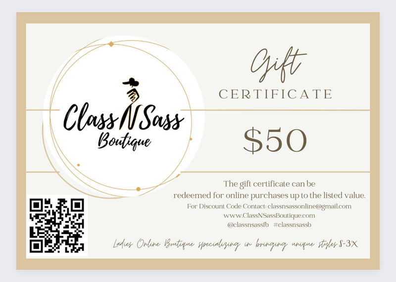 Class N Sass Boutique Gift Card