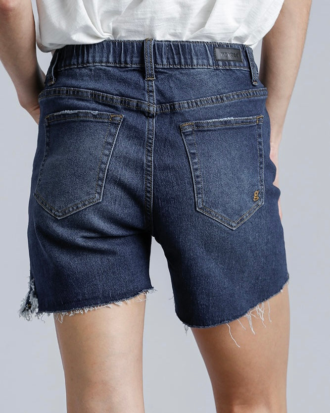 Dark Wash Umgee Distressed Cut Out Denim Jean Shorts