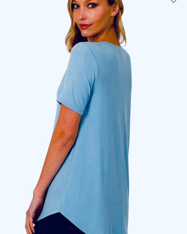 Orange, Blue or Pink Casual Rounded Neck TShirt