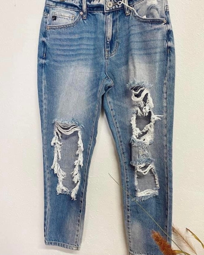 Kancan Destroyed Distressed Torn Light Denim 8571 Jeans