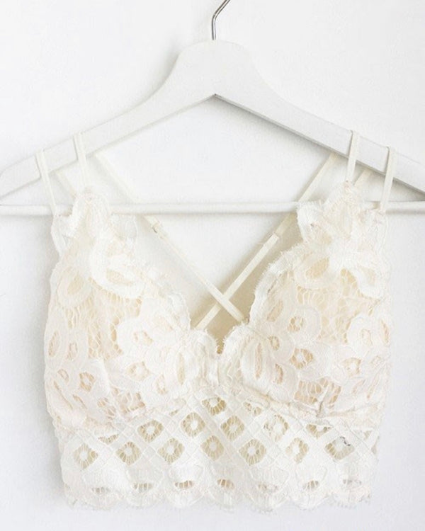 Off White Lace Bralettes