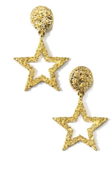 Star Dangle Gold Earring